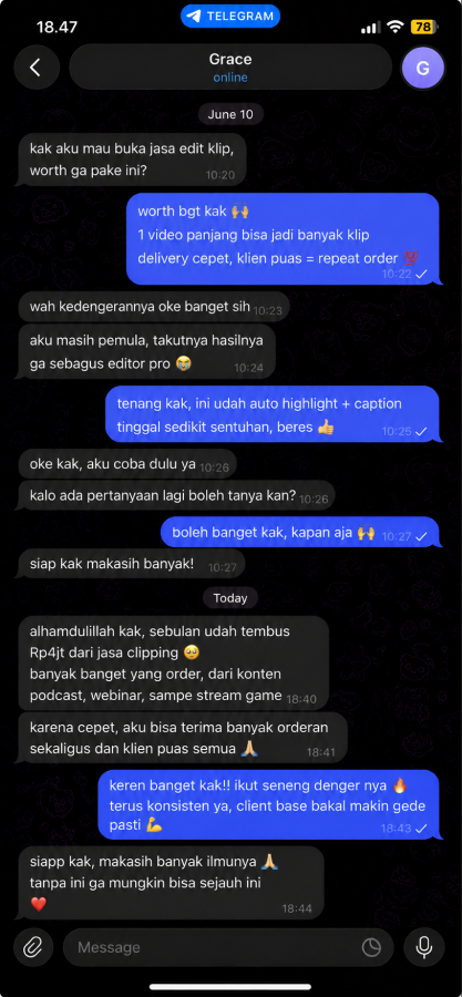 Testimoni pengguna clippi 6